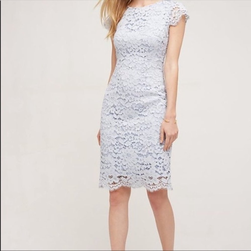 ERIN: Blue Crochet Laced Midi Dress